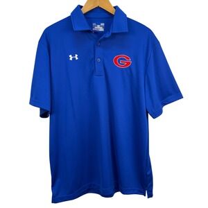 Under Armour Heatgear Royal Blue Giants Logo Polo Shirt Loose Fit Golf
